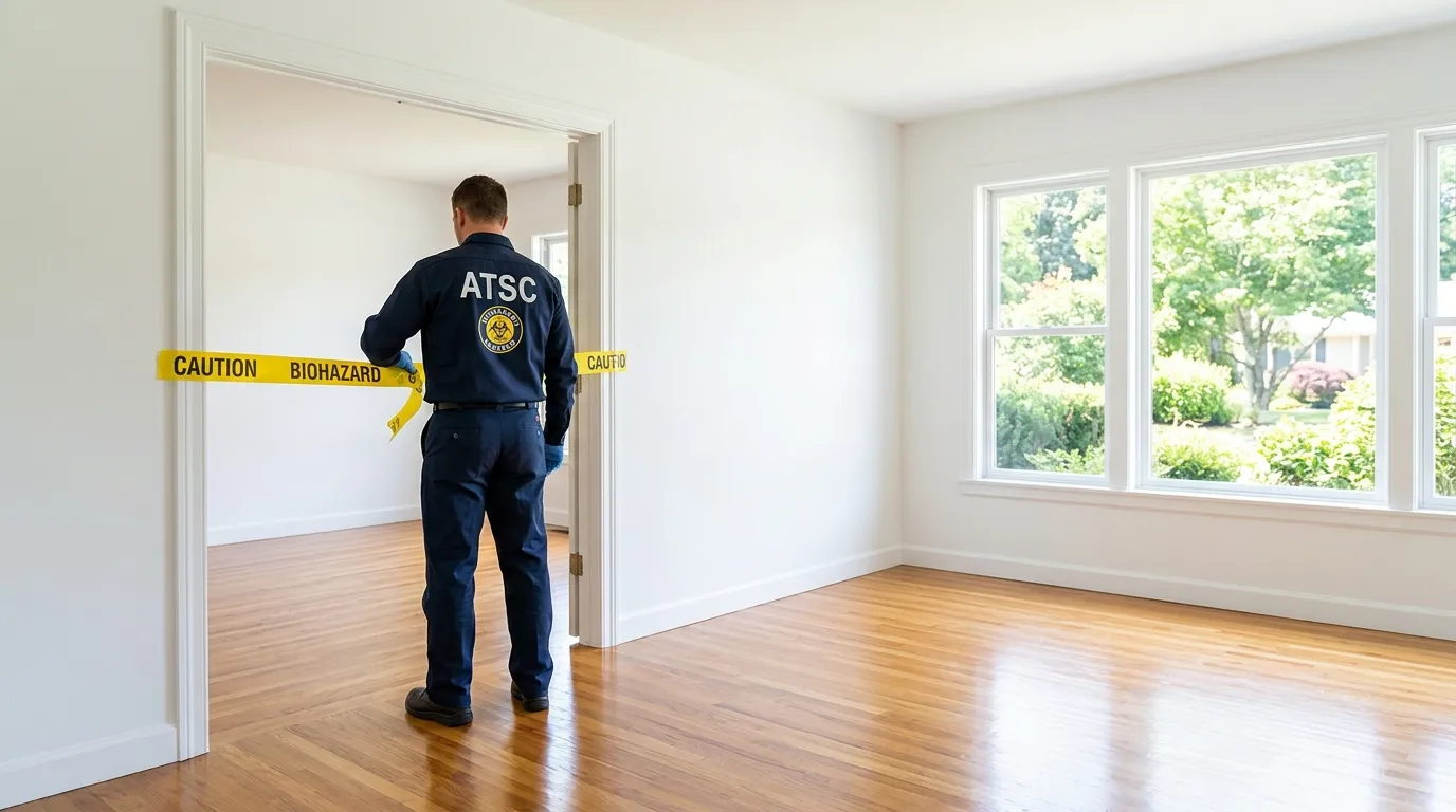 Certified biohazard cleanup crew performing Trauma Scene Cleanup in Franklin Lakes